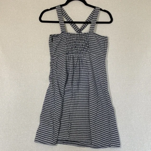 Urban Outfitters navy gingham dress key hole front tie Size XS - Picture 4 of 11